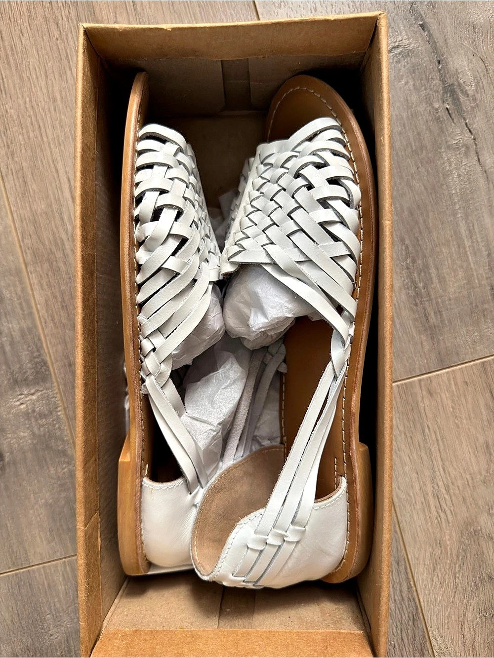 ASOS woven flat sandals Woven Leather Flat Sandals White UK 9
